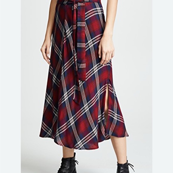 🆕VELVET by GRAHAM & SPENCER Plaid Midi Skirt - Picture 1 of 16